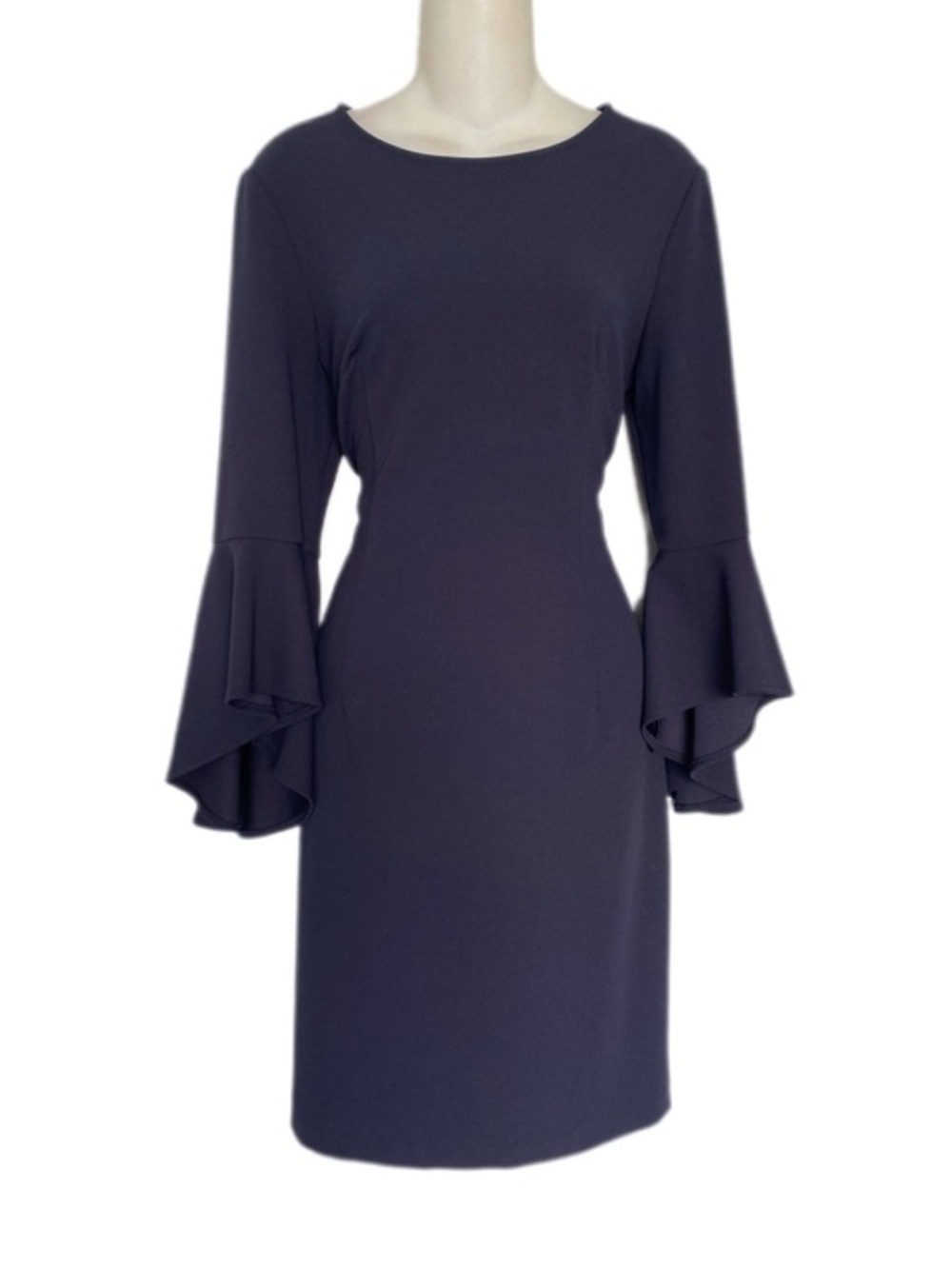 Antonio Melani Liza Navy Blue Ruffle Sleeve Sheath Dress 6